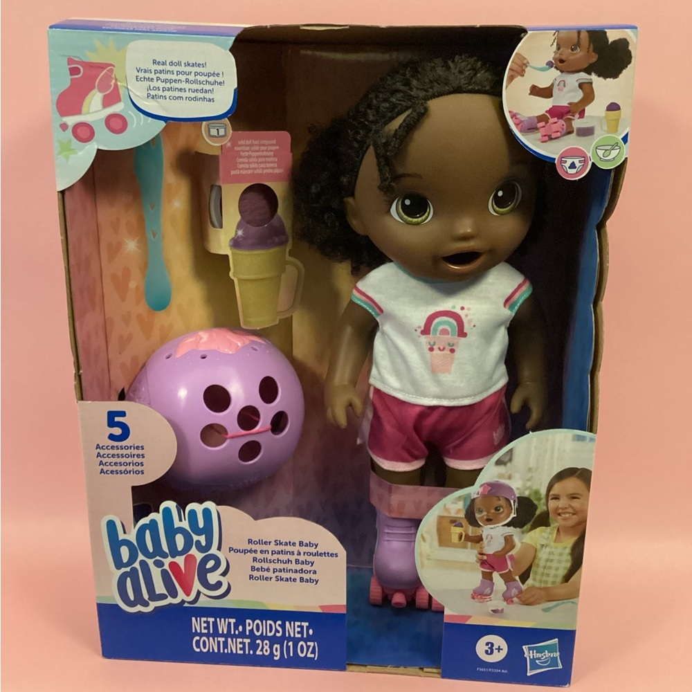 Baby Alive Roller Skate Doll with Black Hair
